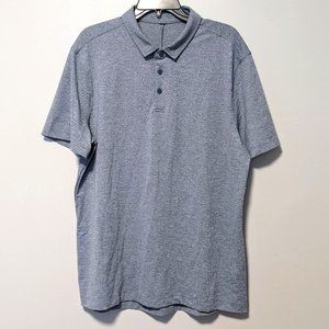 Lululemon Evolution Polo Shirt Mens XL Heather Blue Stretch Golf Short Sleeve